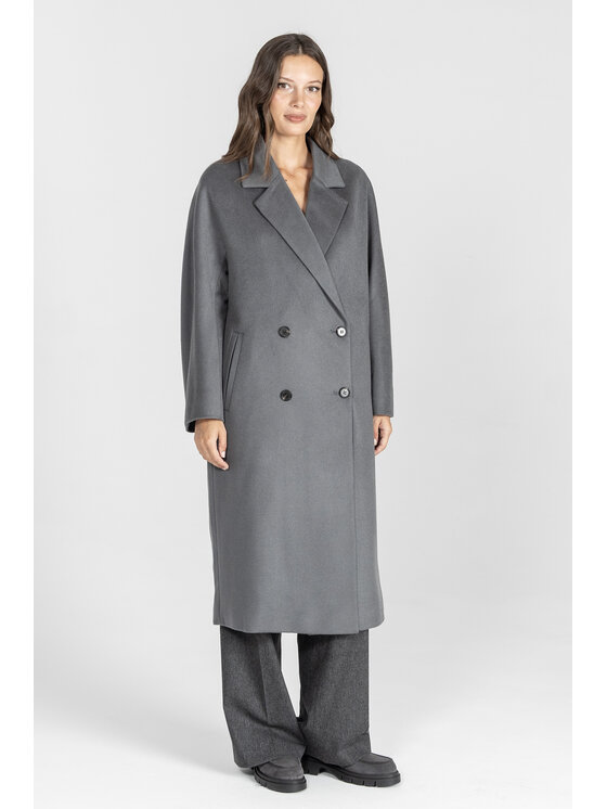 Deni Cler Milano Deni Cler Milano Płaszcz T-DC-8055-E5-85-88-1 Szary Loose Fit