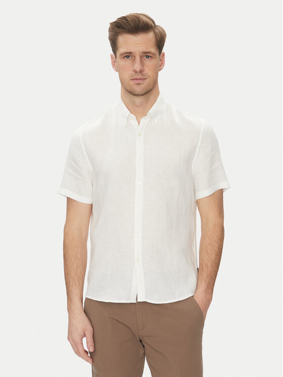 Michael Kors Michael Kors Πουκάμισο CS1400I4YT Λευκό Slim Fit