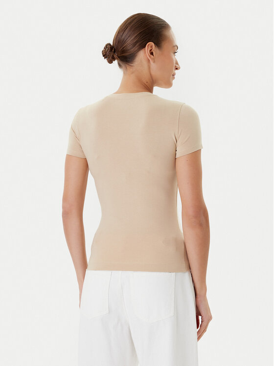 Guess Guess T-Shirt W5YI13 J1314 Μπεζ Regular Fit