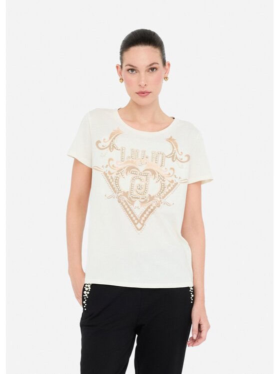 Liu Jo Liu Jo T-Shirt TF5280JS923M9818 Biały Regular Fit