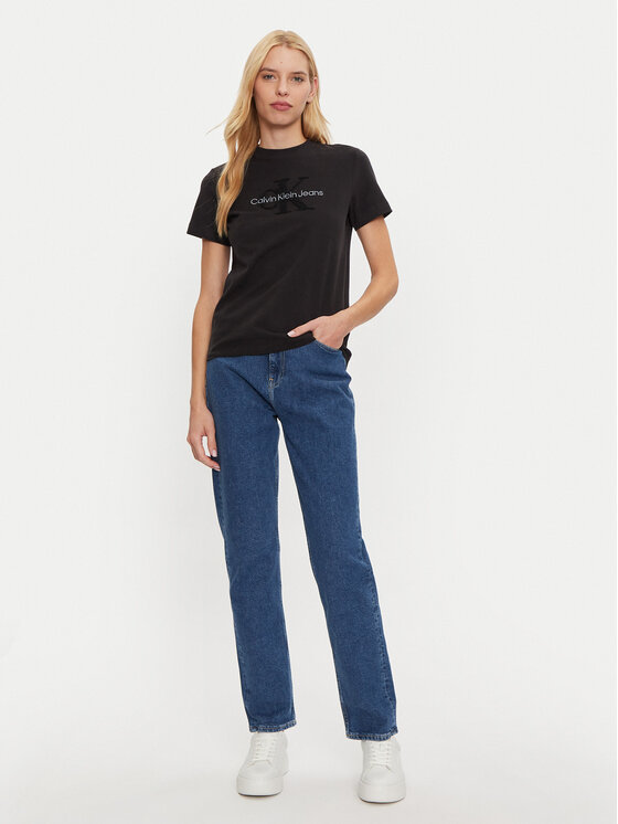 Calvin Klein Jeans Calvin Klein Jeans Футболка Chenille J20J224244 Чорний Regular Fit