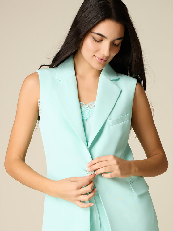 Oltre Oltre Giacca di transizione L036R000048N015 Turchese Slim Fit