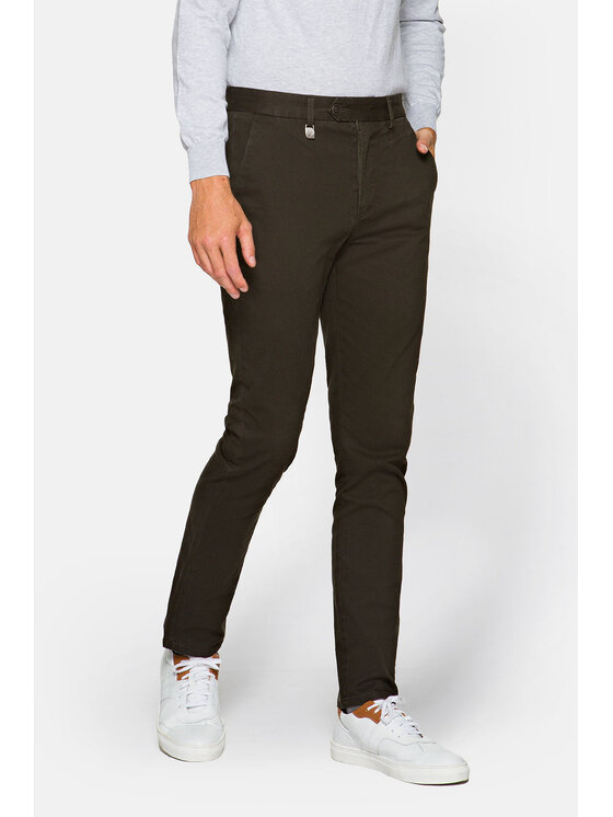 Lancerto Lancerto Spodnie materiałowe Madrid Zielony Regular Fit