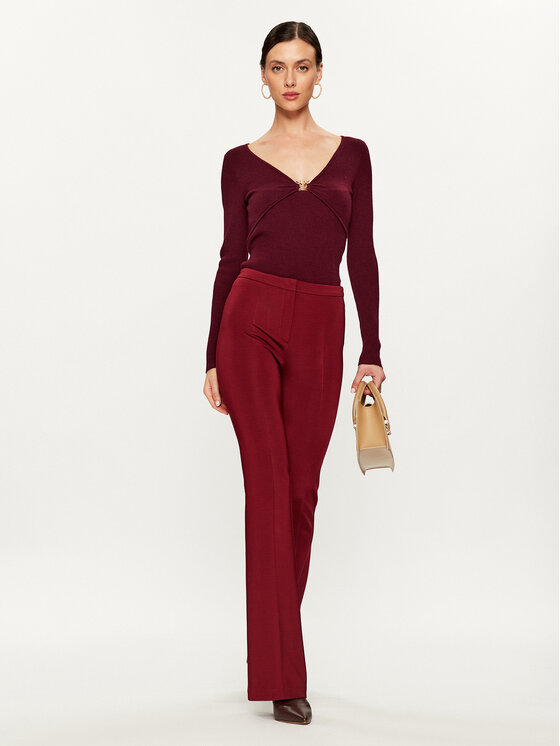 PINKO Pinko Sweter Giraffa 101846 A15S Bordowy Regular Fit