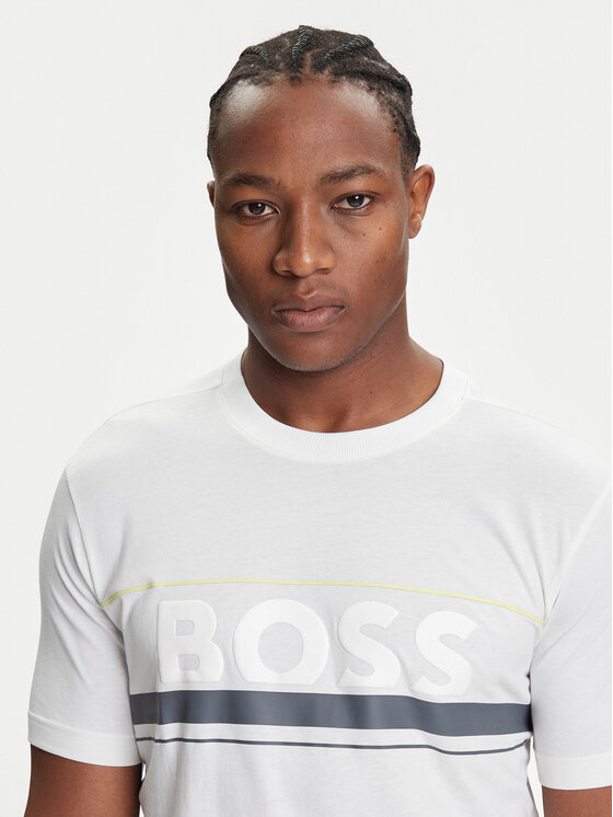 BOSS BOSS T-Shirt Iconic Zone 50550113 Biały Regular Fit