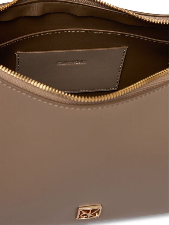 Calvin Klein Calvin Klein Kabelka Emblem Hw Lthr Shoulder Bag LV04F3262G Béžová