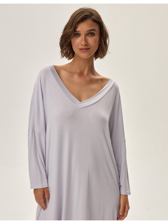 Esotiq Esotiq Koszula nocna 42092 Szary Regular Fit