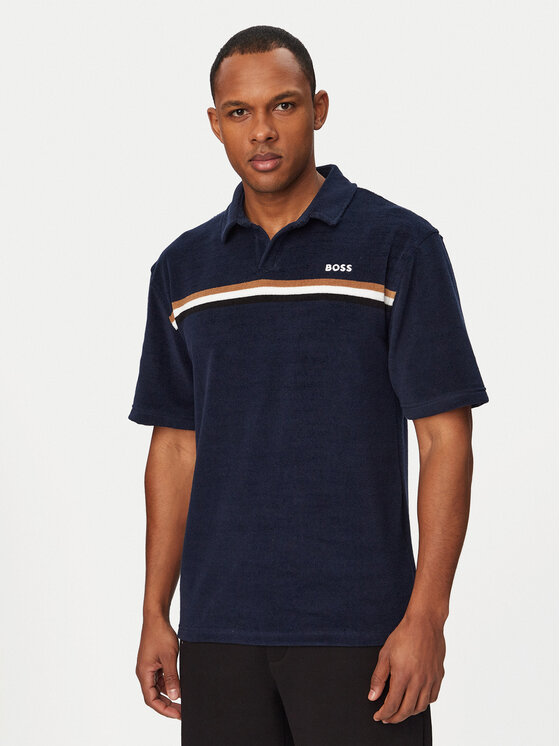 BOSS Tricou polo Iconic 50561186 Bleumarin Regular Fit