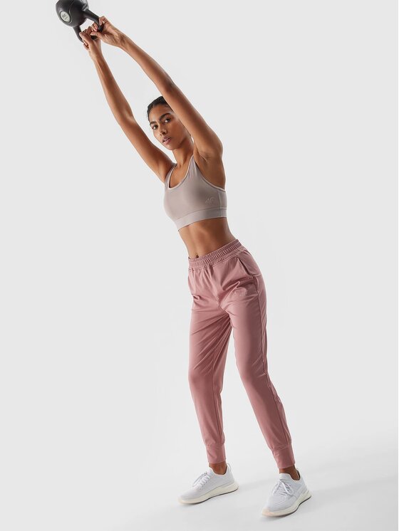 4F 4F Pantaloni da donna 4FWSS24TFTRF454-56S Rosa Regular Fit