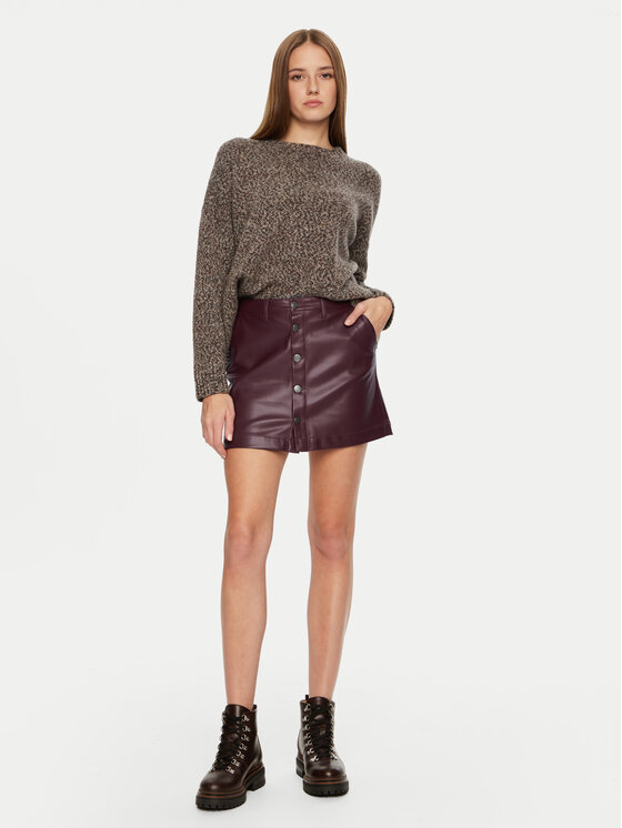 ONLY ONLY Спідниця зі штучної шкіри Amazing 15331876 Бордовий Slim Fit