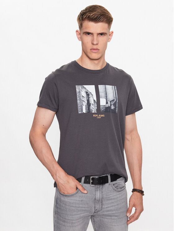 Pepe Jeans T-krekls Worth PM508956 Pelēks Regular Fit