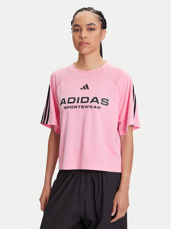 adidas adidas T-krekls Tiro x Common Goal Jacquard JL9213 Rozā Loose Fit