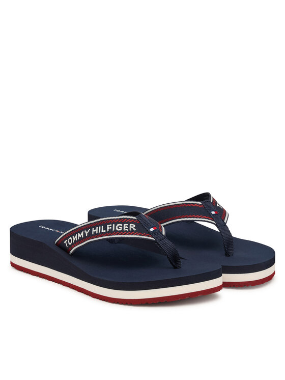 Tommy Hilfiger Tommy Hilfiger Flip flop Th Corporate Wedge Summer Sandal FW0FW09695 Bleumarin