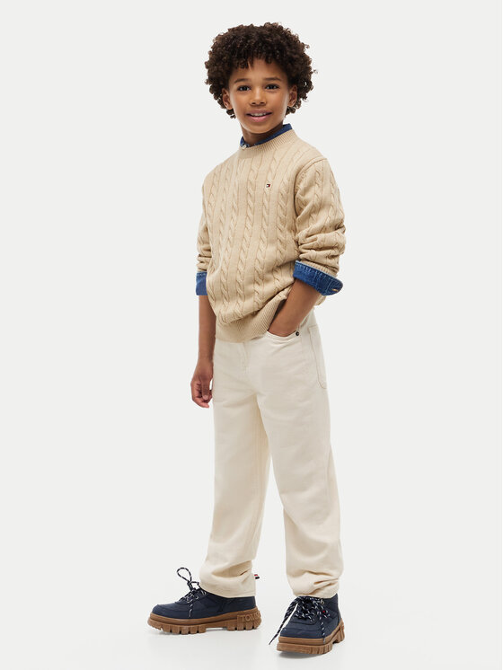 Tommy Hilfiger Tommy Hilfiger Пуловер Cable  KB0KB09753 Бежов Regular Fit