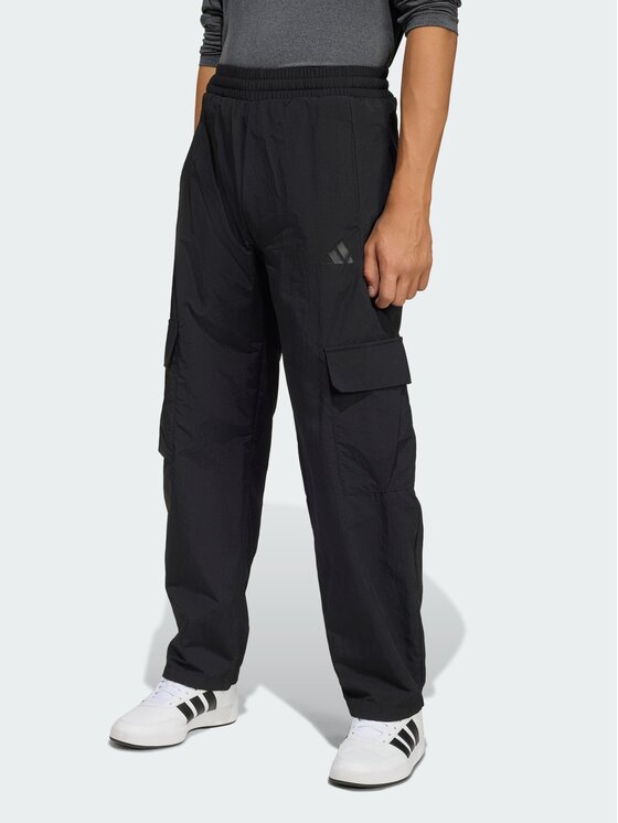 adidas adidas Spodnie materiałowe 158805 Czarny Loose Fit