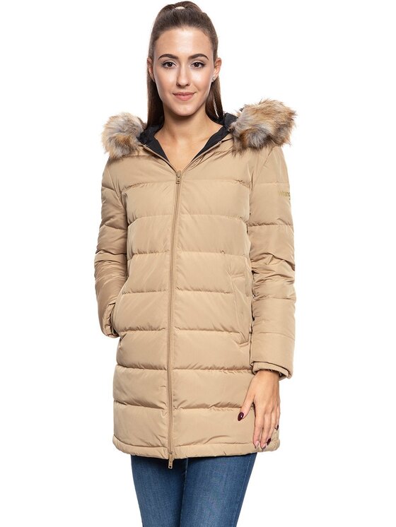 Kurtka damska Wrangler, Rozmiar XS, Beżowy, LONG PUFFER