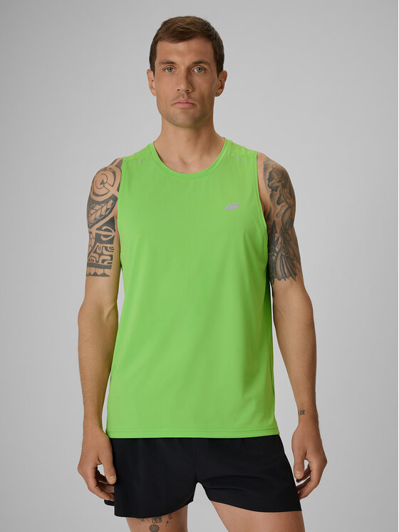4F 4F Tank top FLOW MOTION Zielony Regular Fit