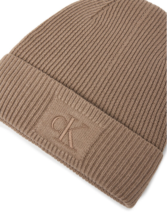 Calvin Klein Calvin Klein Σκούφος Embroidered Rib Cotton Beanie LV04F8097G Μπεζ