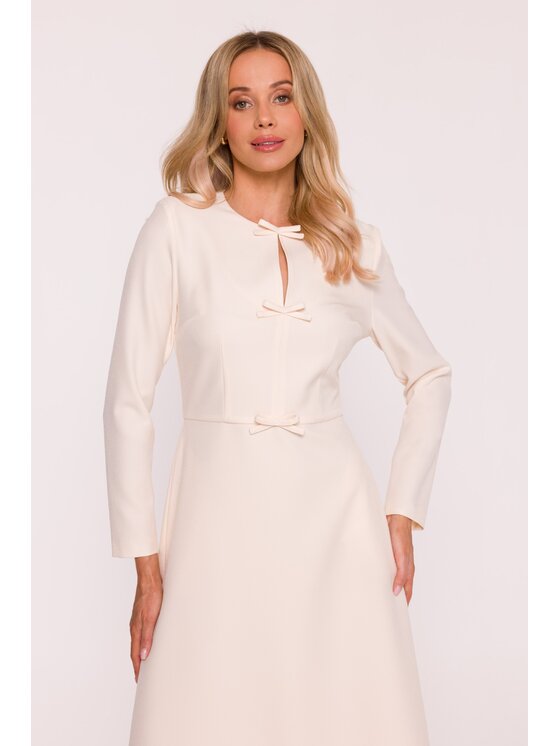 Stylove Stylove Sukienka wieczorowa S414 Beżowy A-Line Fit