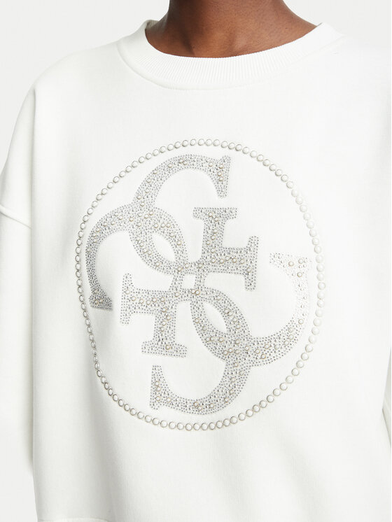 Guess Guess Bluza W6BQ13 K6059 Biały Relaxed Fit