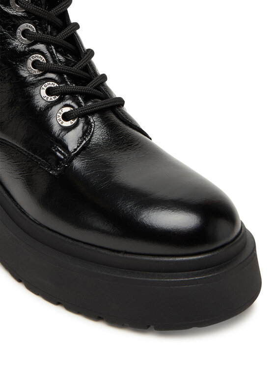 Tommy Jeans Tommy Jeans Šnurovacia obuv Tjw Chunky Shiny EN0EN02848 Čierna