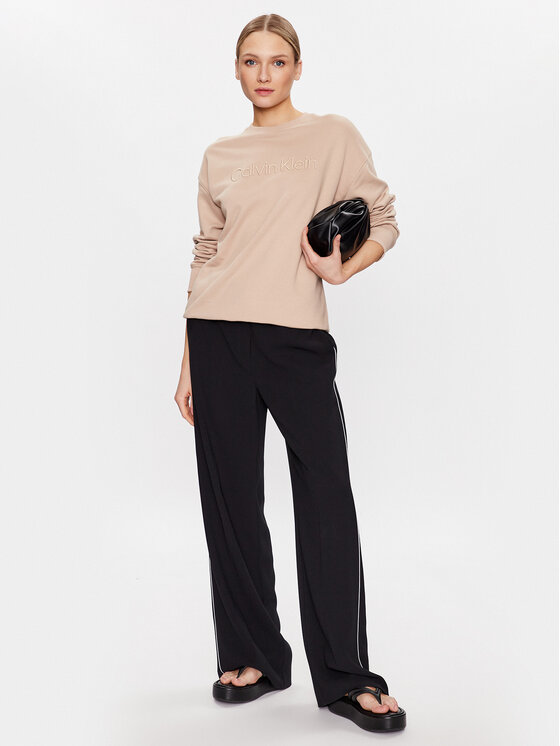 Felpa Embroidered Logo K20K205328 Beige Regular