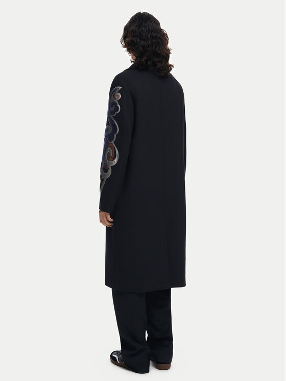 Desigual Desigual Wollmantel Cracovia 24WWEWBA Schwarz Regular Fit