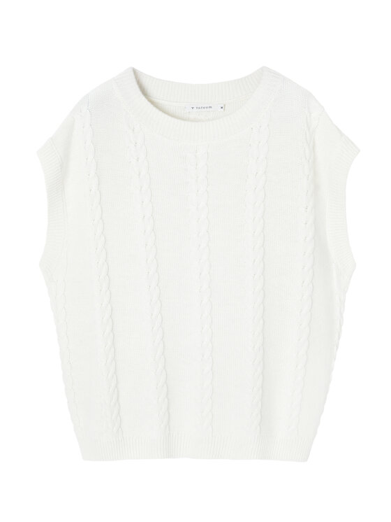 TATUUM Tatuum Kamizelka HELLA Écru Loose Fit
