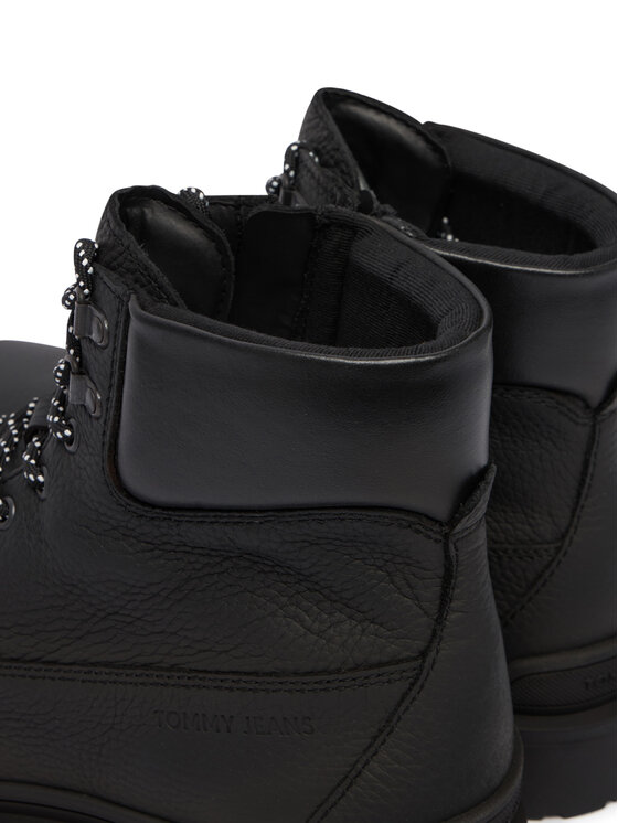 Tommy Jeans Tommy Jeans Schnürschuhe Tjm Lace Up Boot Leather EM0EM01629 Schwarz