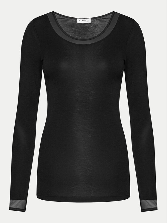 Femilet by Chantelle Bluză Juliana FN1584 Negru Slim Fit