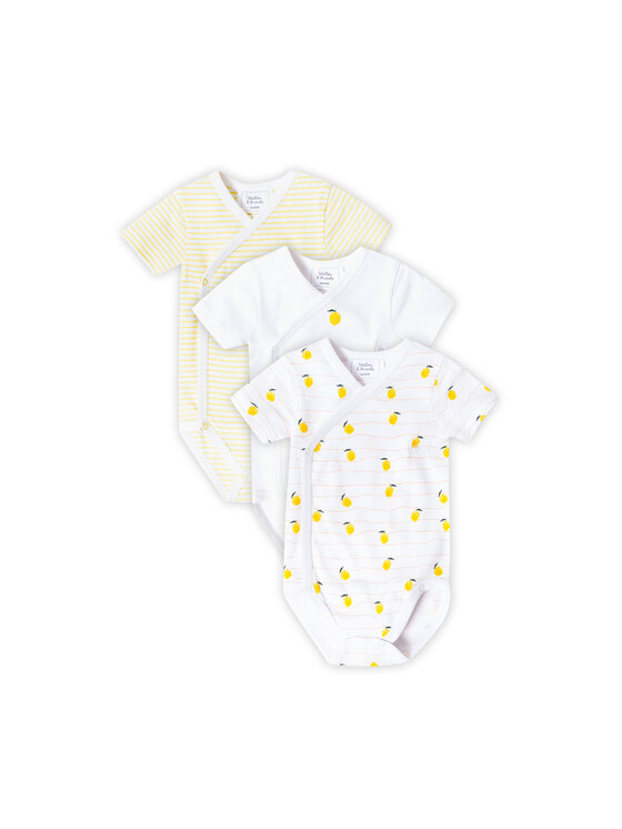 Stellou & friends Stellou & friends Komplet body dziecięcych Short Sleeve CROSS-BODY Żółty