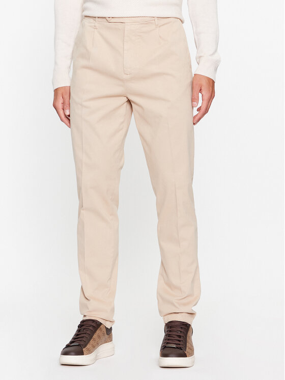 Guess Pantaloni din material Noah M3BB27 WFPMA Bej Slim Fit