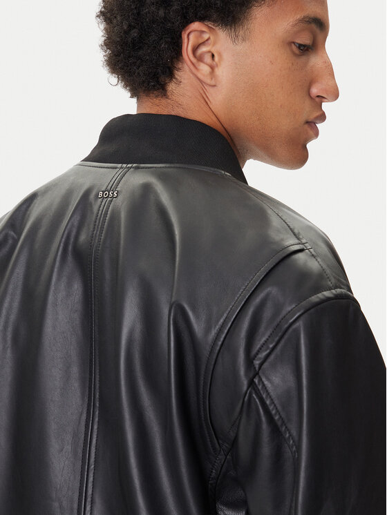 BOSS BOSS Кожено яке Jobrice 50547545 Черен Regular Fit