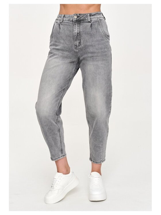 Makadamia Makadamia Jeansy C70 Szary Baggy Fit