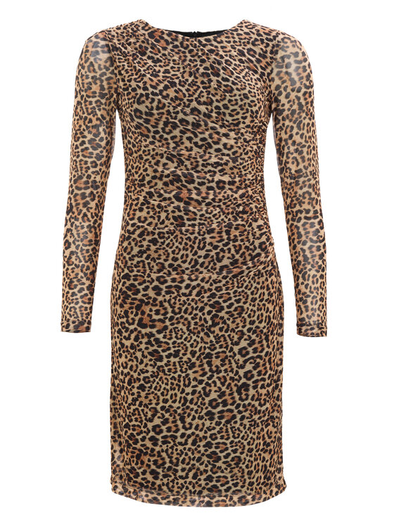 Swing Swing Коктейлна рокля 5AI17600 Бежов Slim Fit