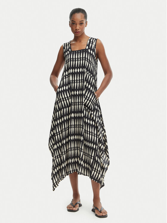 Iconique Iconique Sommerkleid Elsie IC26-111 Schwarz Regular Fit