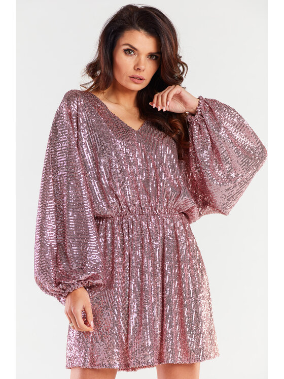 Awama Awama Abito da sera A485 Rosa Basic Fit