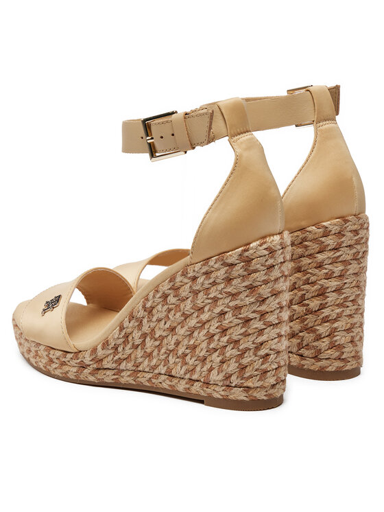 Tommy Hilfiger Tommy Hilfiger Εσπαντρίγιες Colorful High Wedge Satin Sandal FW0FW07914 Μπεζ