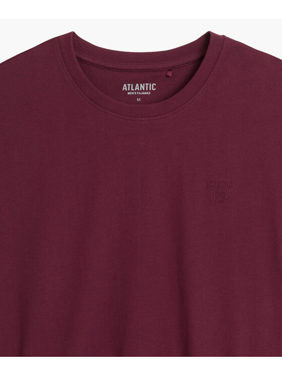 Atlantic Atlantic Piżama Long Peach Effect Bordowy Regular Fit