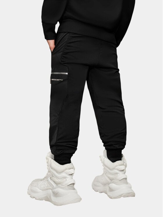 MADE BY SOCIETY MADE BY SOCIETY Ścierka Pantaloni cargo - P36789 Czarny Basic Fit