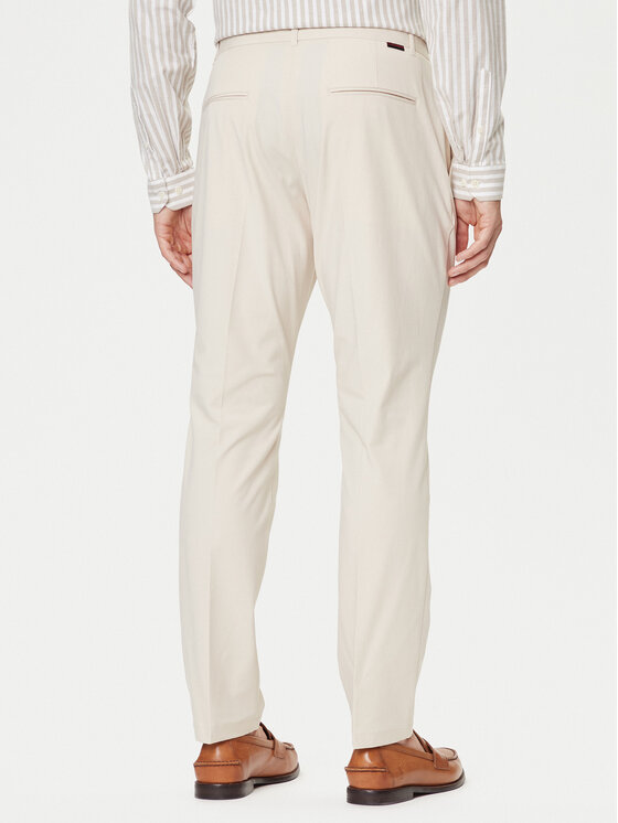 Guess Guess Hlače iz tkanine M4YB01 WG9Z2 Écru Regular Fit