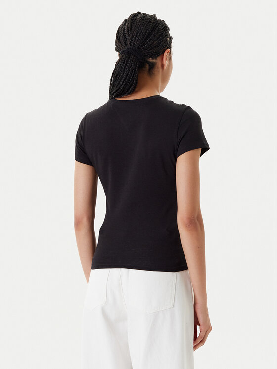 Tommy Jeans Tommy Jeans Póló Essential DW0DW20913 Fekete Slim Fit