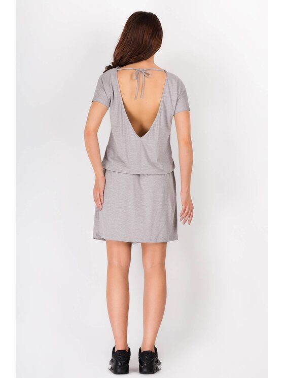 Awama Awama Sukienka letnia A093 Szary Basic Fit