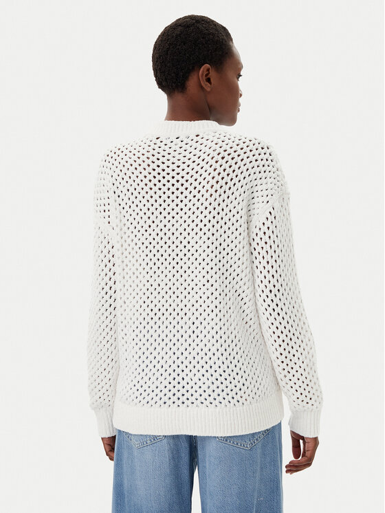 Tommy Jeans Tommy Jeans Sveter DW0DW20262 Écru Relaxed Fit