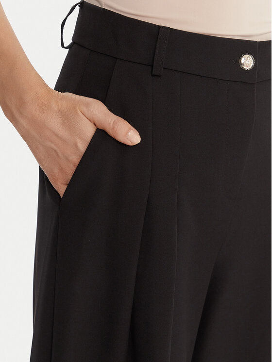 Maryley Maryley Bavlnené nohavice 25IB579/43NE Čierna Regular Fit