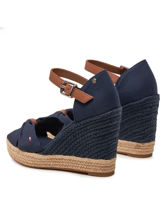 Tommy Hilfiger Espadrillas Basic Open Toe High Wedge FW0FW04784 Blu scuro Modivo