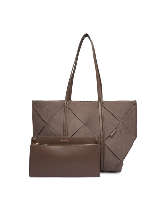 Calvin Klein Calvin Klein Torbica Woven Sueded Carryall LV04F3695G Smeđa