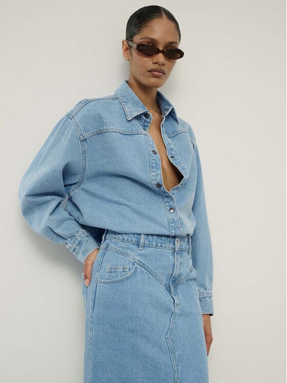 La Mania La Mania Camicia DEMI 2 Blu Oversize