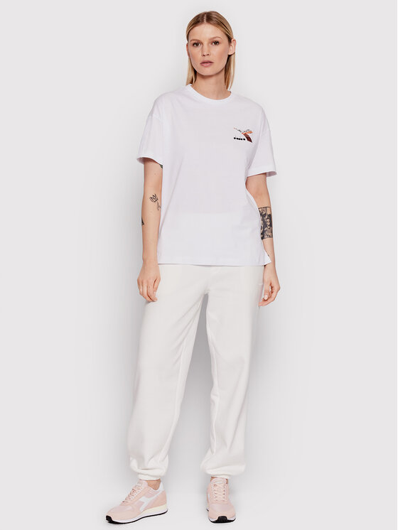 Diadora Diadora T-Shirt Floss 102.178185 Biały Regular Fit
