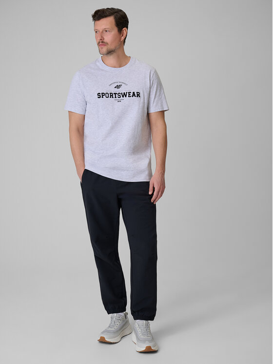 4F 4F T-Shirt SPORTS CLUB Szary jasny Regular Fit